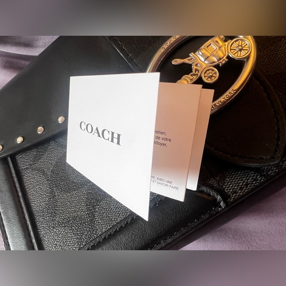 Coach Georgie Colorblock Signature Canvas With Rivets Leather Shoulder Bag - Picture 5 of 7